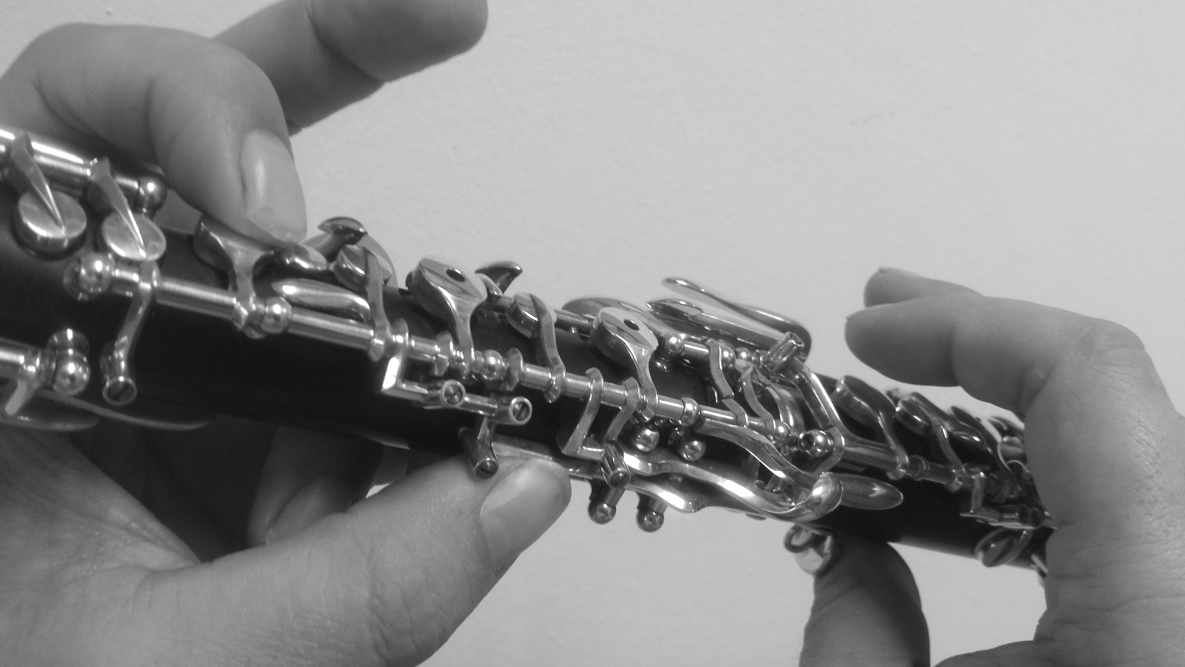 Oboe mit aufgedrueckter Wippe